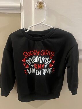 Girls Black 'Mommy Is My Valentine' Sweatshirt